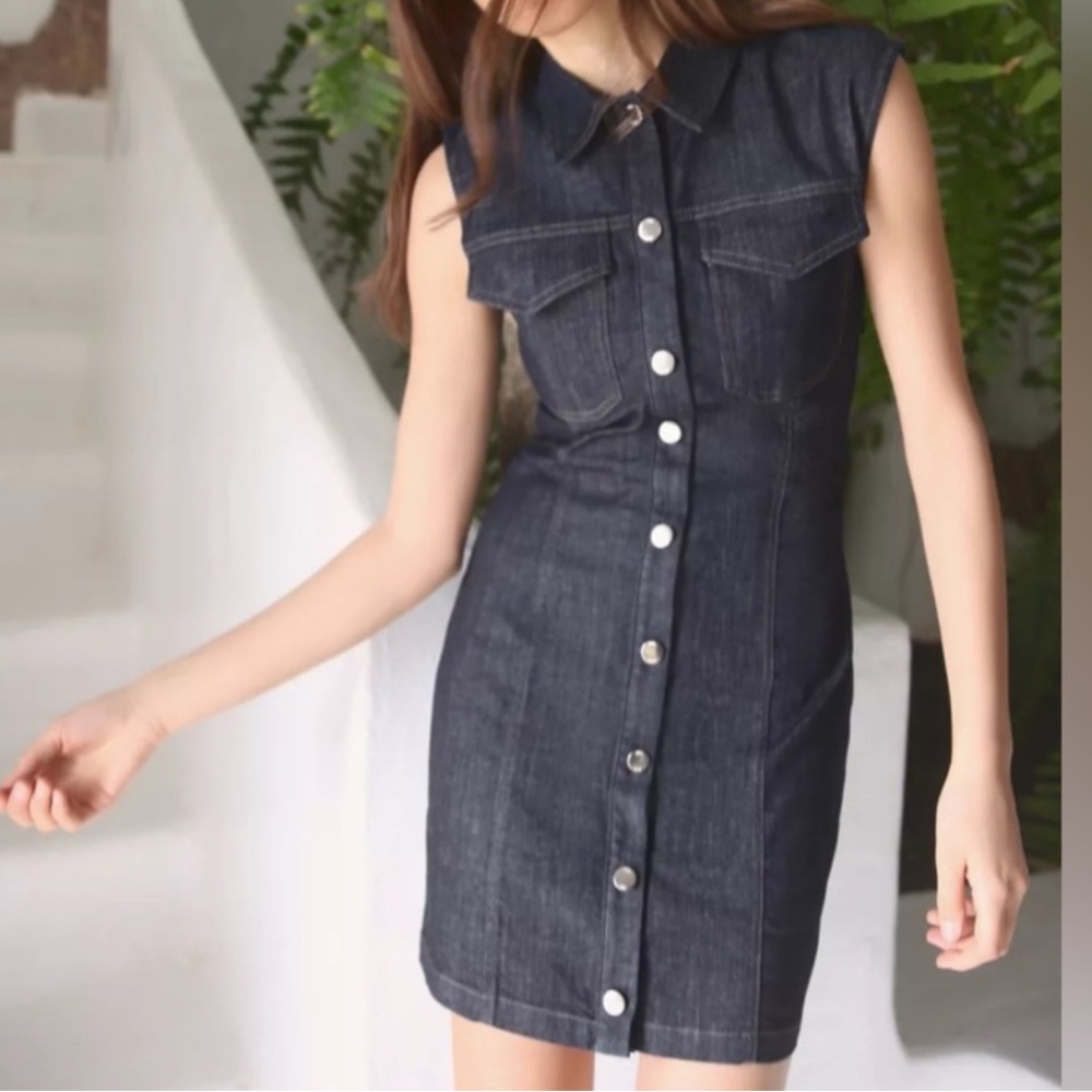 NWT🔥Z1975 DRAPED MINI DENIM DRESS | XL